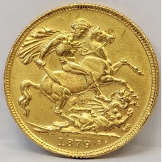 AUSTRALIA 1879 . ONE 1 SOVEREIGN . MELBOURNE . GOLD
